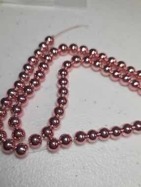 Dark Pink Plated Hematite Bead Strand 15" Strand